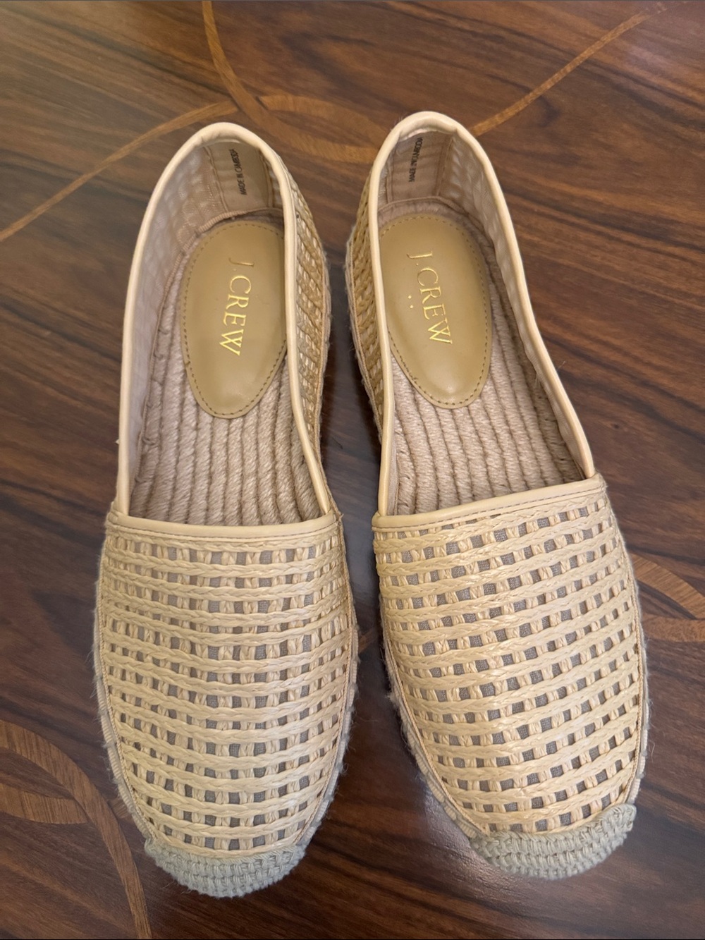 J. Crew Tan Woven Slip-On Espadrille Flats